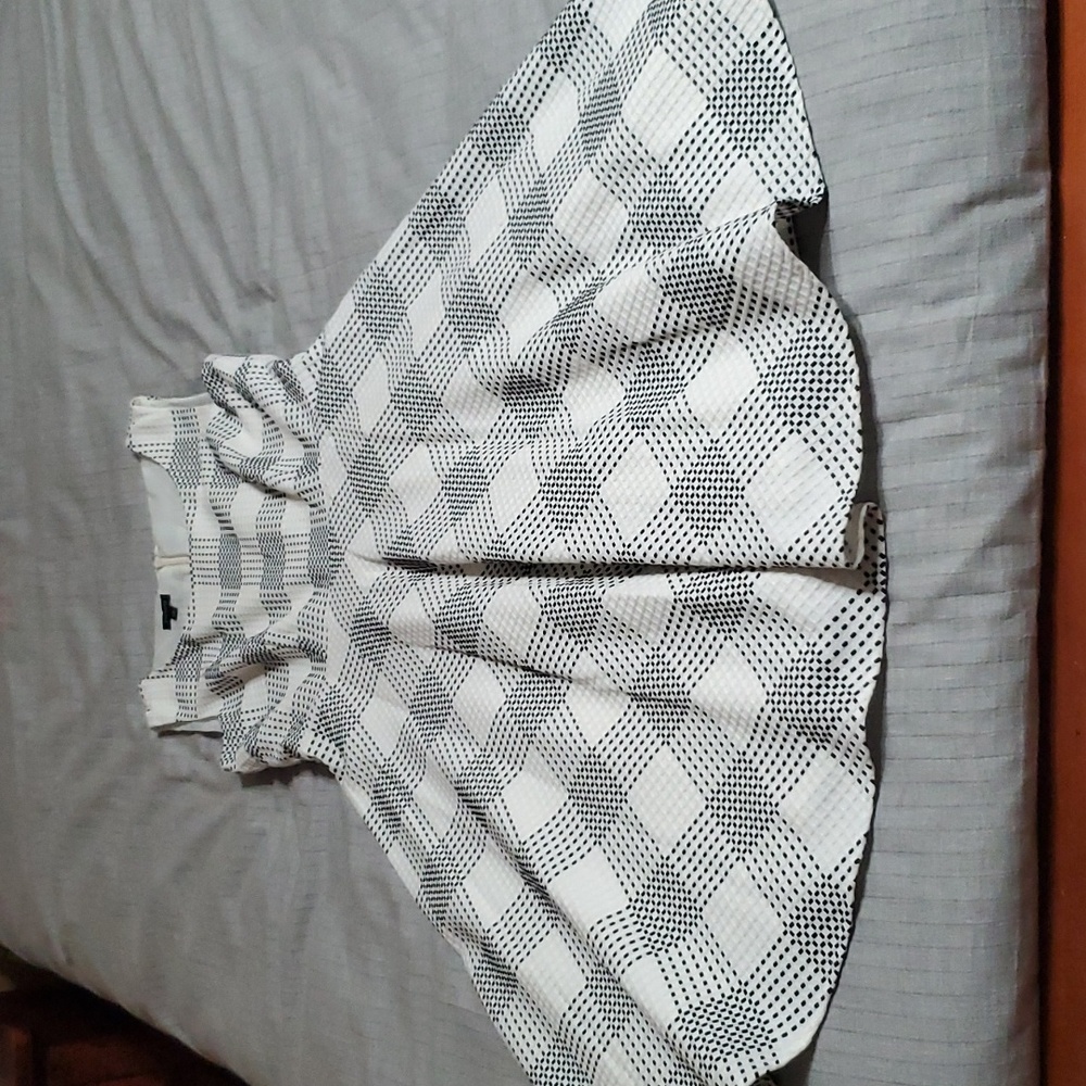 Talbots A line Ivory with Black stitching dress